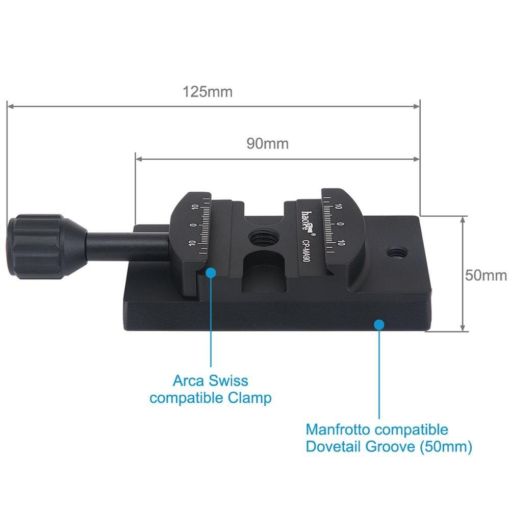 Haoge-Adaptador de pinza QR de liberación rápida, convertidor para seleccionar Manfrotto, Sachtler, Benro, Sirui, trípode, cabezal de vídeo fluido, compatible con Arca