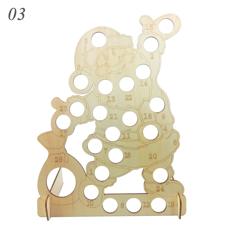 Decorazioni natalizie decorazioni artigianato in legno festa di natale portapacchi per cioccolato conto alla rovescia calendario pendolo: 3