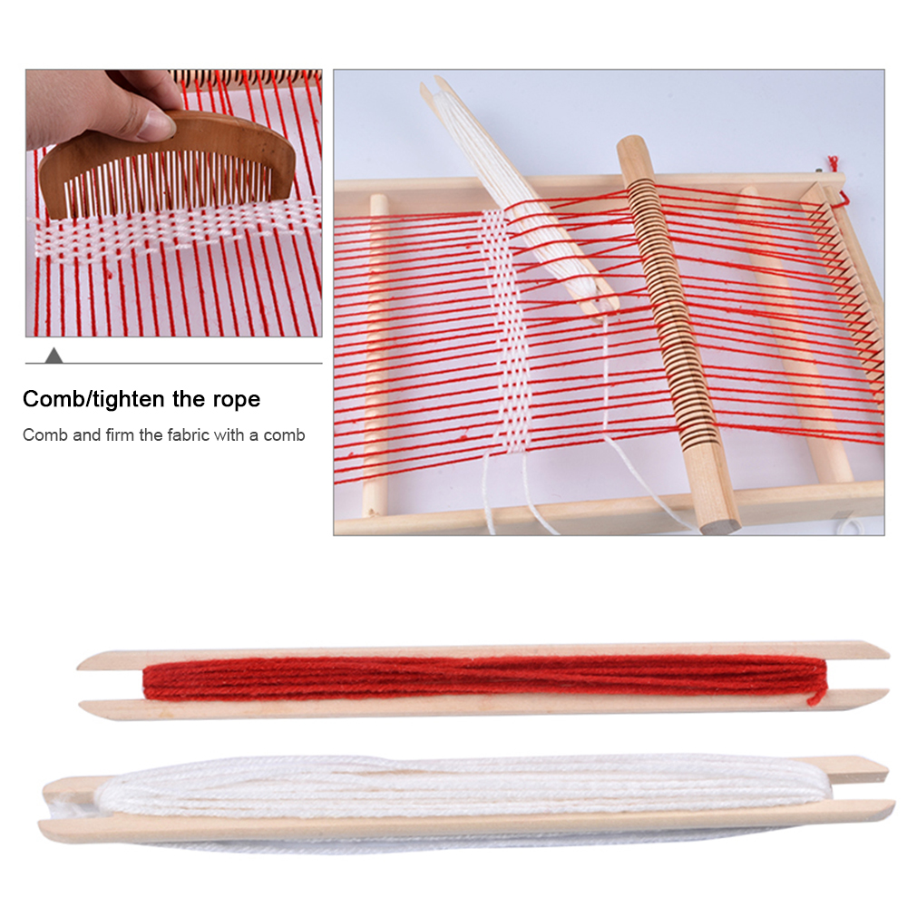 Kit de telar de lujo, telar para niños tejido a mano, telar de madera multiartesanal, máquina de tejer de lana DIY para de niñas