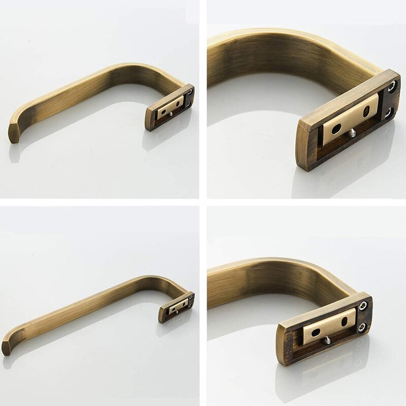 2pc sæt badeværelsestilbehør - håndklædering og toiletrulleholder antik messing vægmonteret, børstet bronze