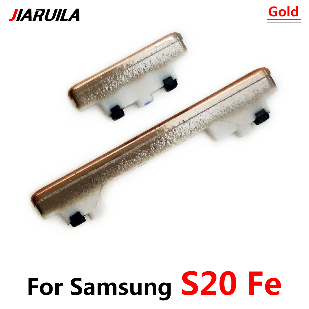 Side Power Key + Volume Knop Voor Samsung Galaxy S21 Plus / S20 Fe / S20 Ultra Volume Power knop Kant Sleutel: S20 Fe Gold