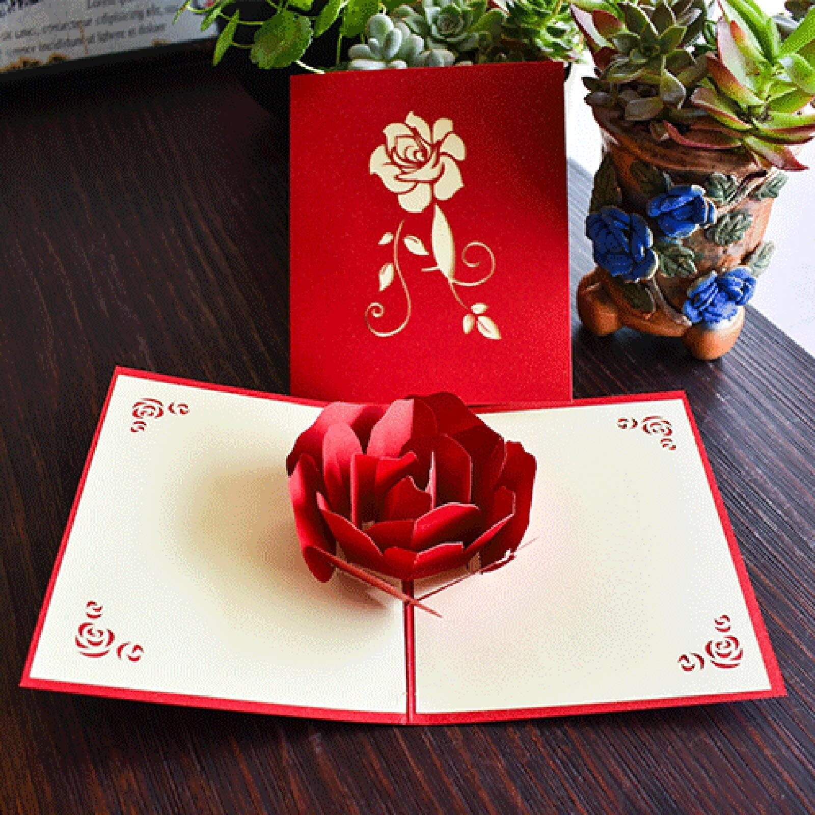 Carte de vœux Pop-up à fleurs 3d, 3G, pour fête des mères, fête des pères, remise de diplôme, mariage, anniversaire, bien-être, compassion