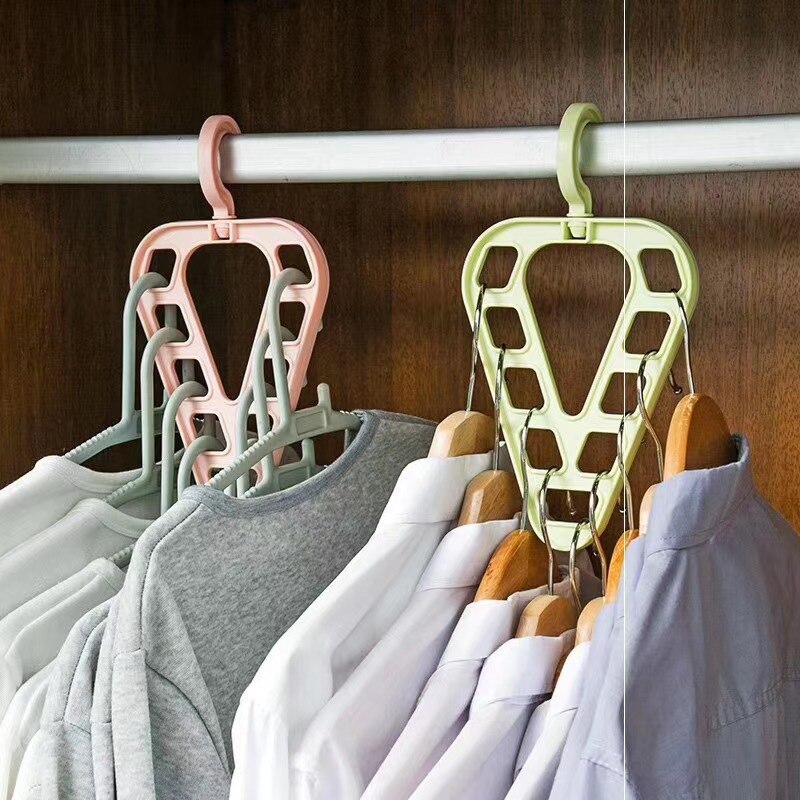 Multifunktionale Dreieck Neun-loch Aufhänger Neue Magie Aufhänger Kunststoff Drehbare Kleidung Lagerung Regal Kleiderbügel für Kleidung