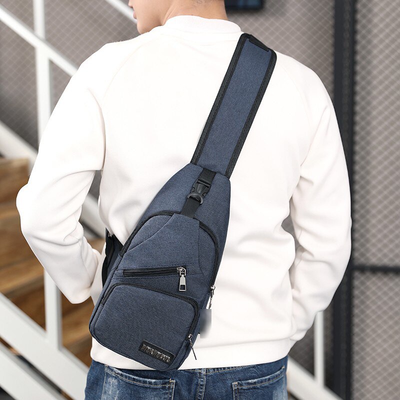 Shoulder Bags For Men USB Charging Crossbody Bag Male Anti Theft Chest Bag School Summer Short Trip Messengers Bag