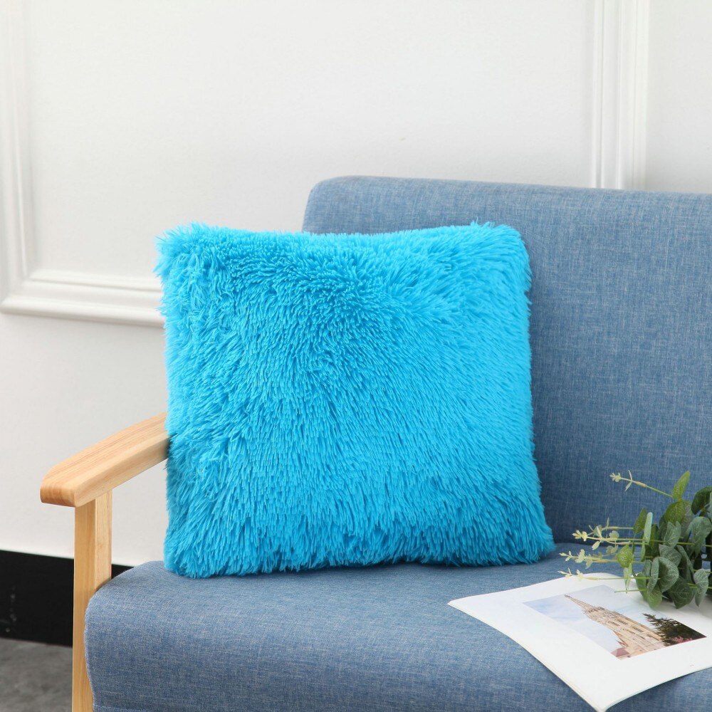 Effen Kleur Melk Wit Roze Blauw Pluche Kussenhoes 40X40 Cm Sofa Auto Decoratie Dutje Pillowsham Kussenslopen Baby kinderen