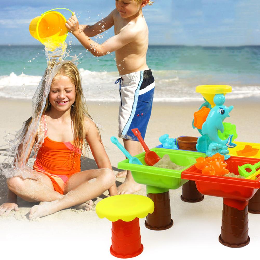Enfants en plein air été plage sable creuser outil eau jouant en plastique Table jouet Kit