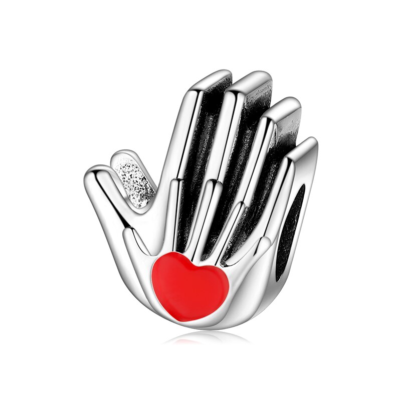 2021 bebê redondo pegada 925 prata esterlina coração contas caber encantos originais pulseiras fazendo: PC0418