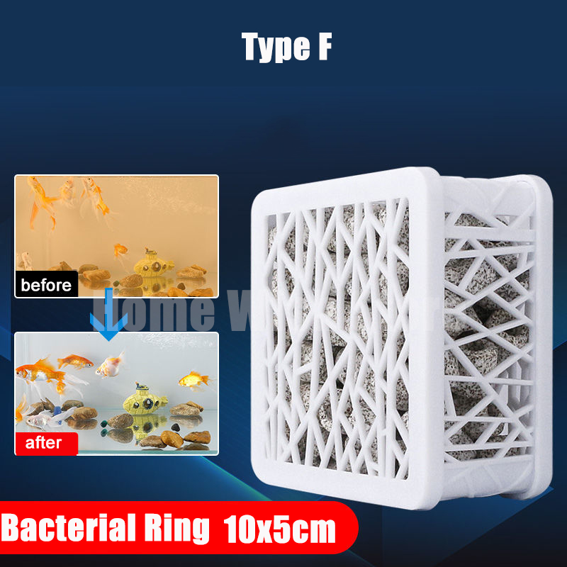 Akvarium filtermateriale aktivt kul akvarium tilbehør vandrensning bakterier hus: Type f