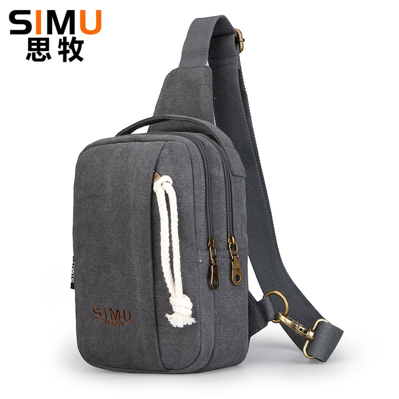 Borsttas heren sling bag grote capaciteit handtas heren katoenen canvas -verkoop crossbody tas casual schoudertas