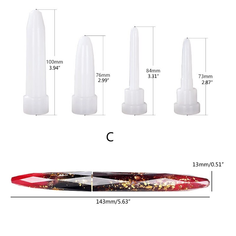 BRICOLAGE Stylo À Bille En Silicone Moules En Résine Avec 30 Pièces Recharges 3 Couleurs Stylo Plume Résine Époxy Coulée Moules Artisanat Outils: C
