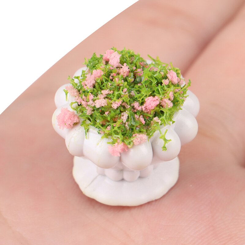 1:12 Dollhouse Miniature Green Plant In Pot Model Garden Decor Accessories Simulation Furniture Toys