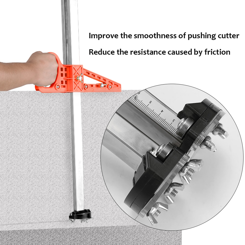 Durable Fixing Manual Adjustable Gypsum Board Cutter Hand Push Drywall Cutting Tool Double Handle With Stainless Steel Ruler