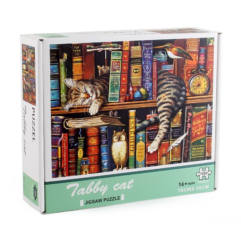 Luie Kat Puzzel 1000 Stuks Puzzel Voor Volwassenen Kids: Default Title