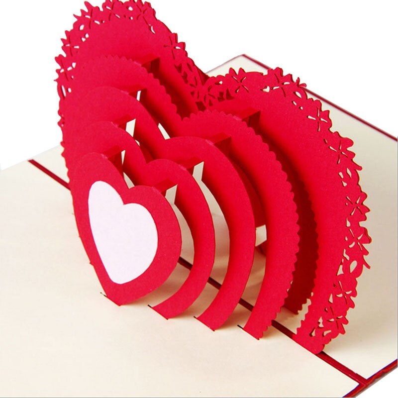 3D Pop Up Card Heart to Heart Anniversary Valentine Birthday Thank You Christmas