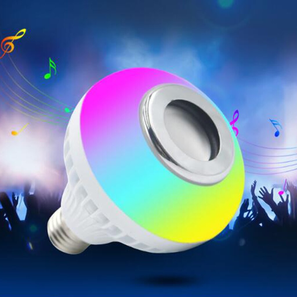 Bluetooth Speaker E27 Led Rgb Lamp, Dimbare Gloeilamp, Kleur Veranderende Lamp Met Verstelbare Volume