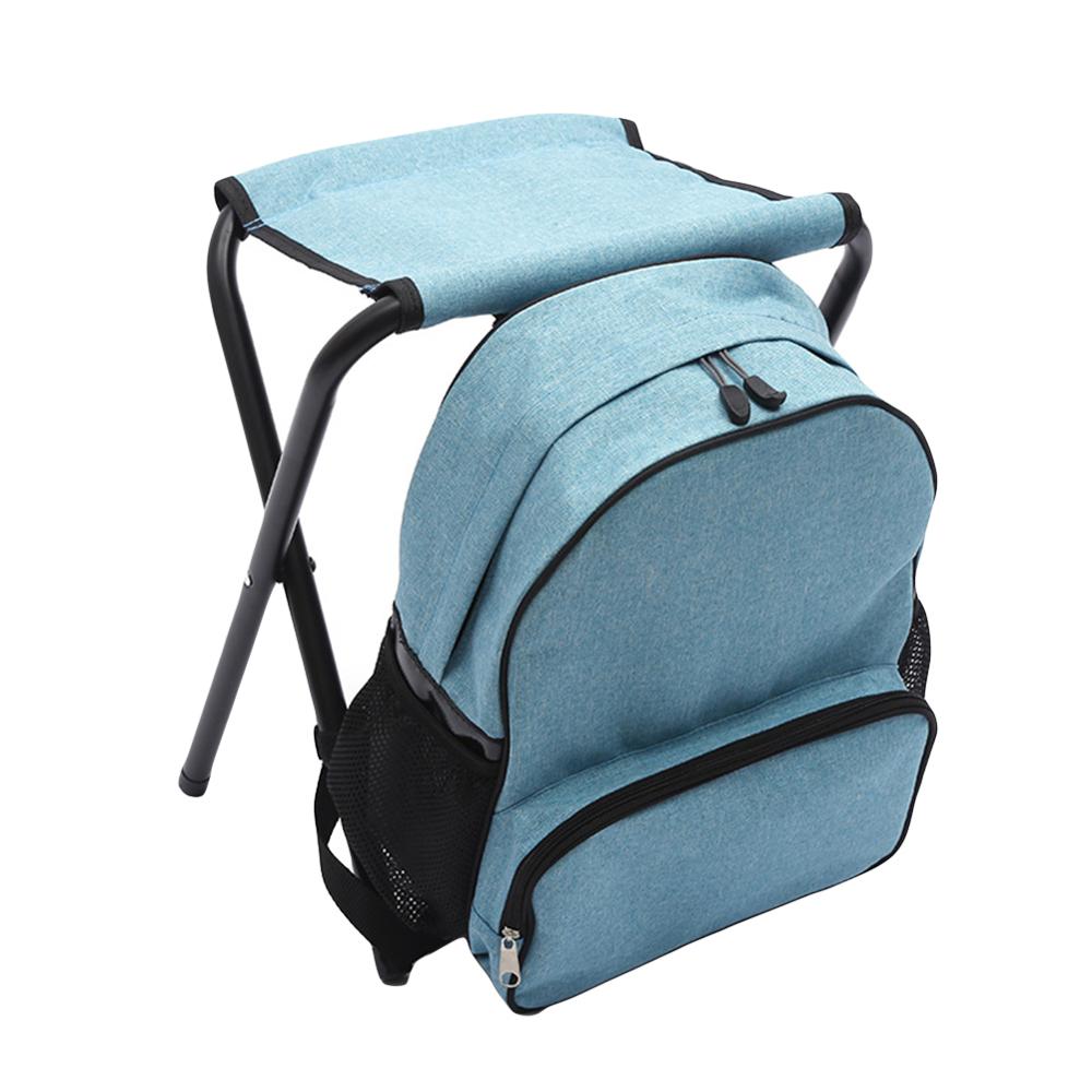 Campingstol sammenklappelig fiskestol med taske letvægts picnic tykkere sammenfoldelig bærbar let at bære udendørs møbler: Himmelblå