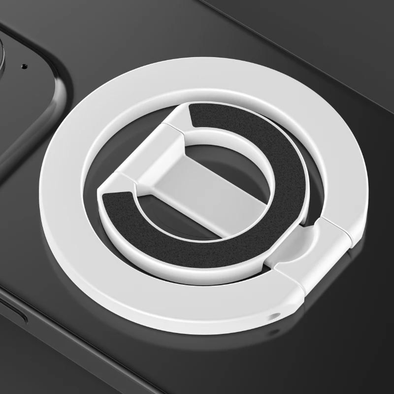 Soporte magnético de doble cara para teléfono MagSafe, soporte plegable portátil para teléfonos móviles, accesorios para teléfono, soporte de agarre Tok: BLANCO