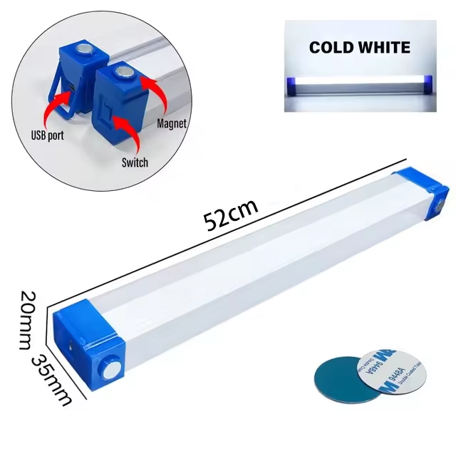 LED-balklicht Oplaadbare buis Campinglamp Magnetische ophanging Draagbare gloeilamp voor noodgevallen Nachtmarkt Buitenverlichting: Rood