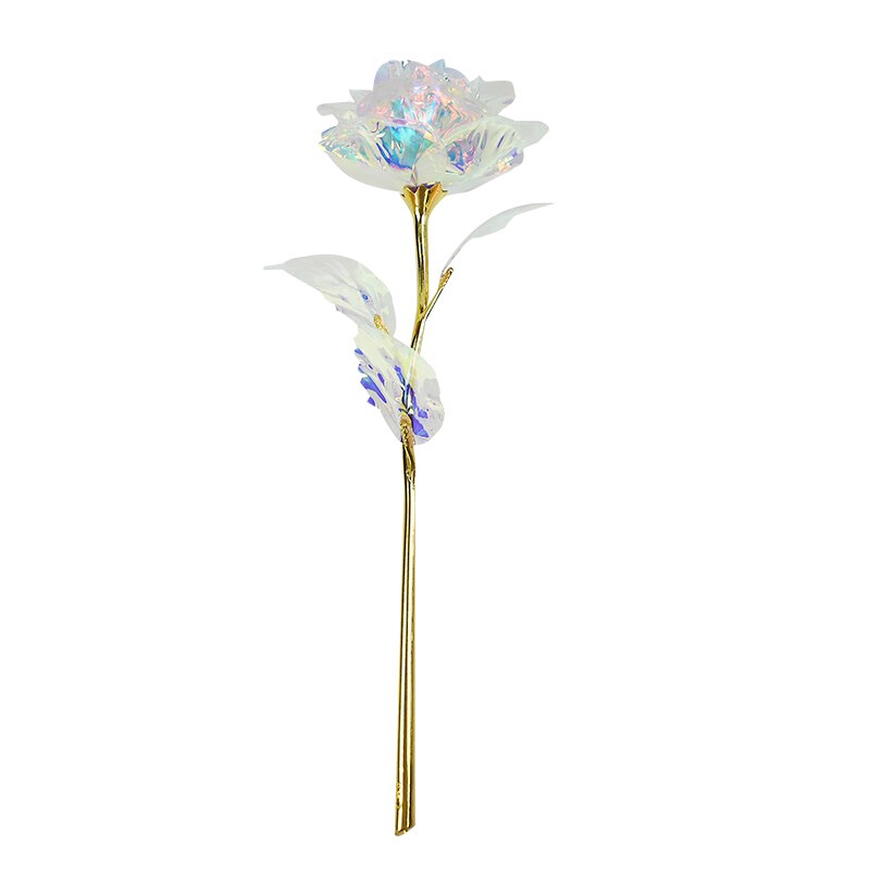 LED feuille d'or artificielle Rose fleurs avec boîte Rose éternelle branche chaude saint valentin pour mariage décor fête d'anniversaire: B01 no light