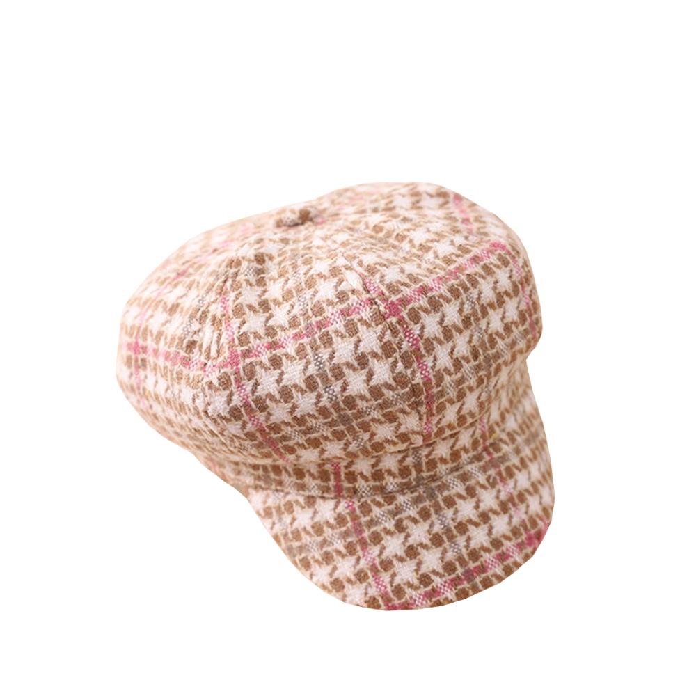 Niños chicos chicas Vintage comprobado Octagonal sombreros Newsboy gorra de taxista Otoño Invierno Visor Cap