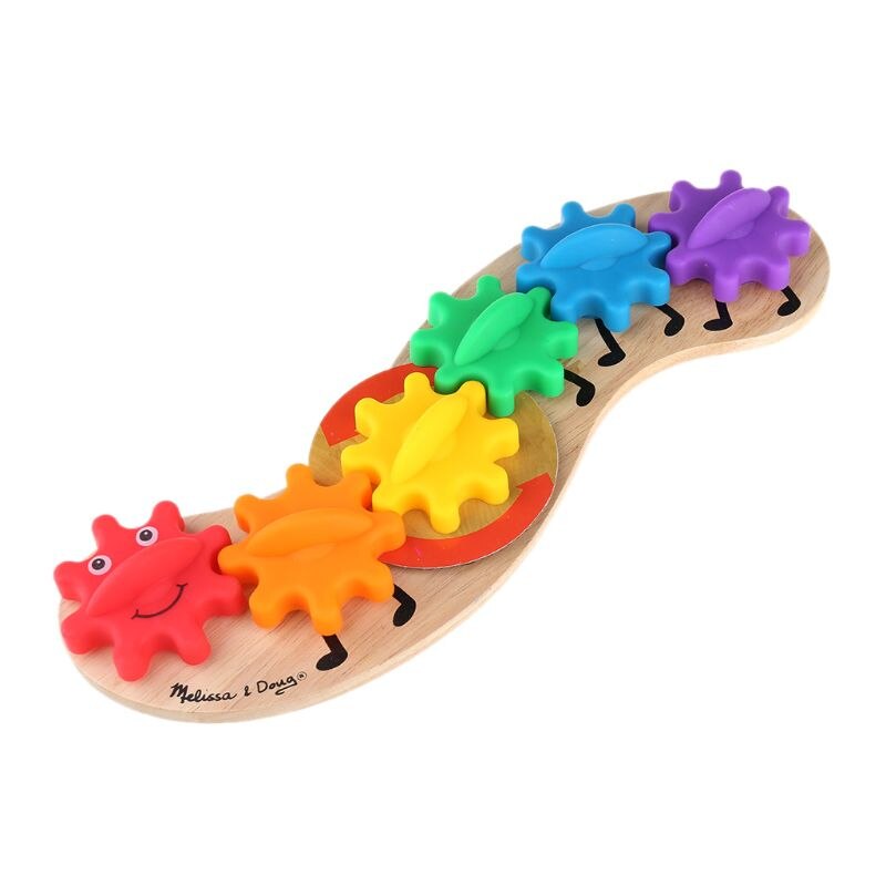 Wooden Rotating Gear Caterpillar Game Children Kids Color Recognition Enlightenment Early Learning Educational Toys