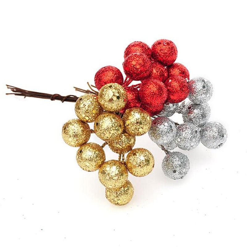 10 st / parti röd sliver guld julgran hängande kulor frukt boll hängande bollar fest jul dekoration leveranser