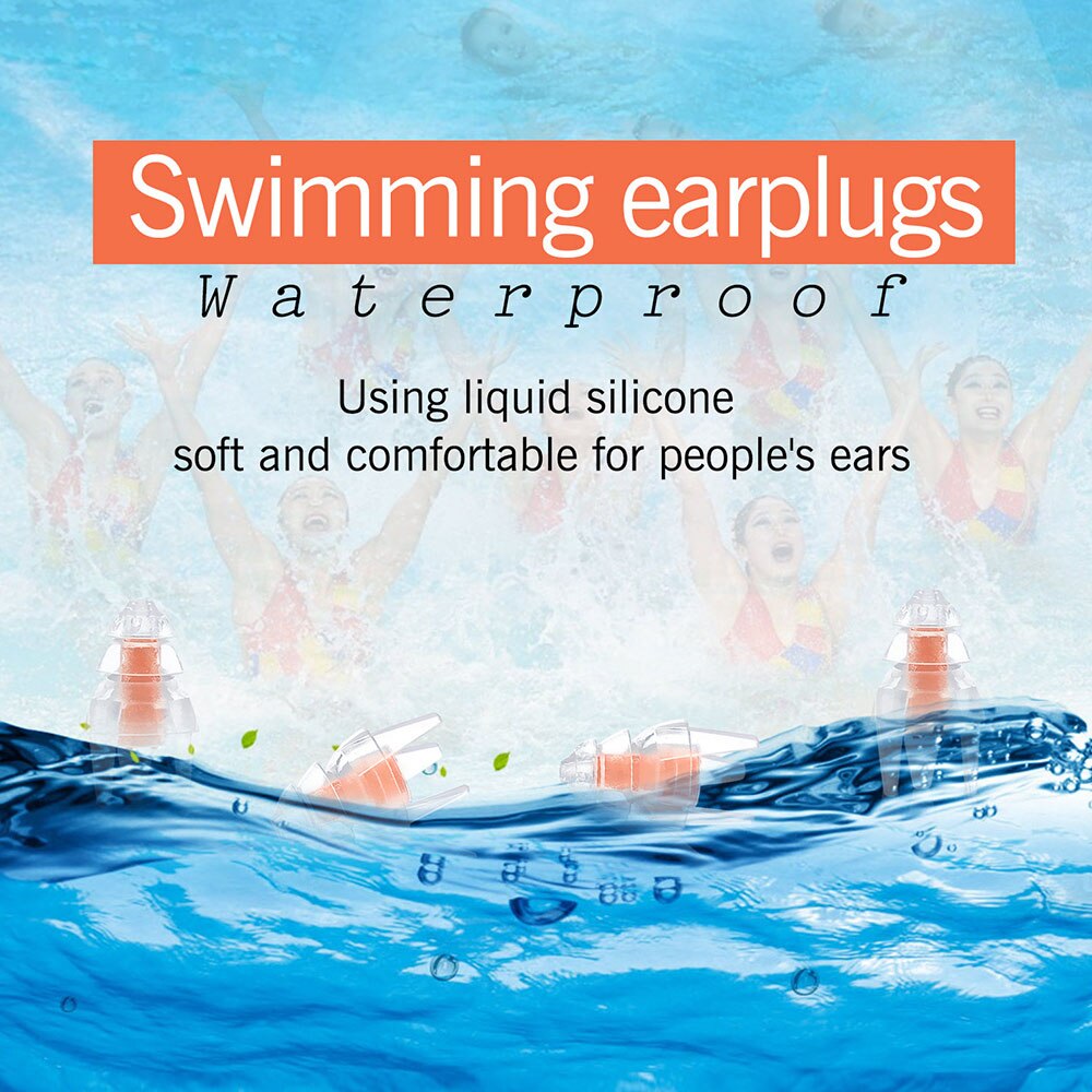 PUAroom Waterproof and Soundproof Ear plugs for Ear Noise Cancelling Swimming Bath Sleeping Reliable Fixation For Daily Use