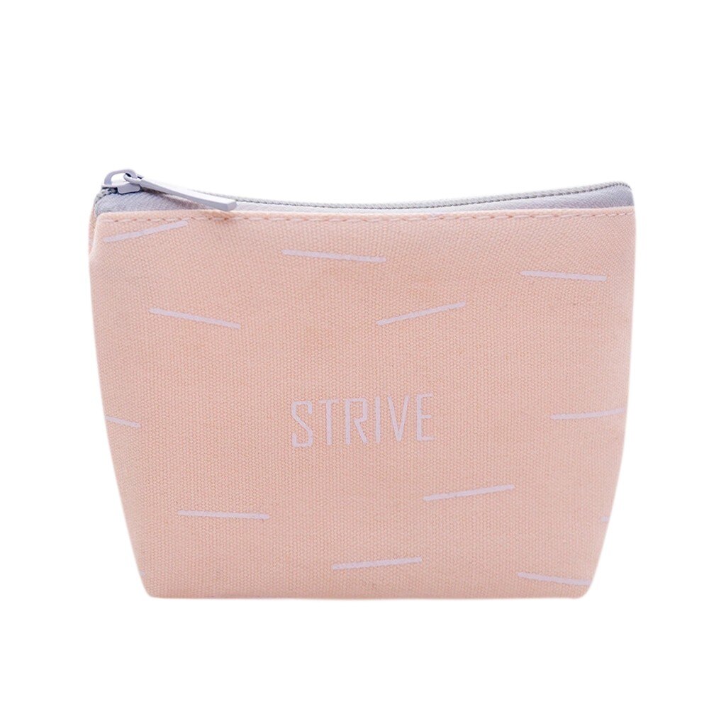 cuir porte-clés fermeture à glissière géométrique porte-monnaie Mini pièce sac de rangement mignon toile belle doux confortable porte-clés: Rose