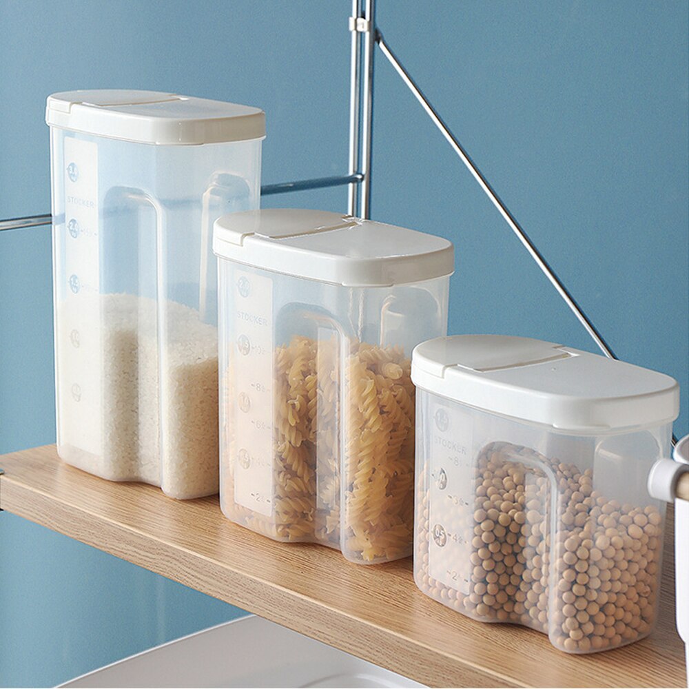Tanque dispensador de almacenamiento de cereales, contenedor hermético de arroz, caja de almacenamiento de alimentos para cereales gruesos, granos, arroz, latas selladas
