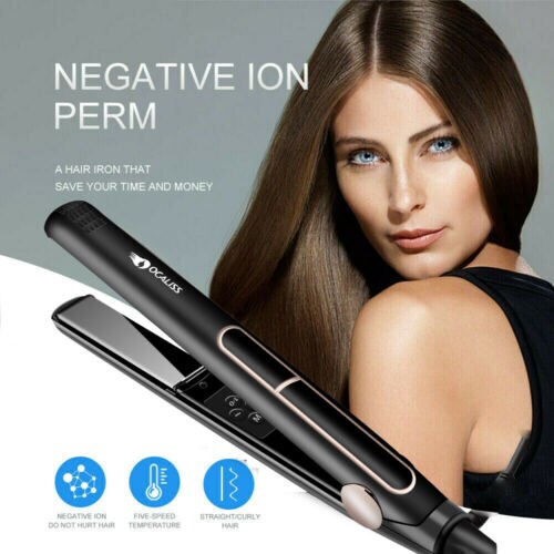 Ocaliss 39 Wide Plates Hair Straightener Curler Ceramic Flat Iron Keratin Straightening Curling Irons Styling Tool
