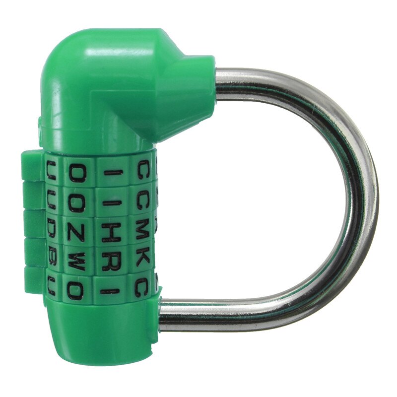 Plastic Shell and Stainless Steel Shackle Five Digit Number Wordlock Word Combination Security Padlock Hardened Steel
