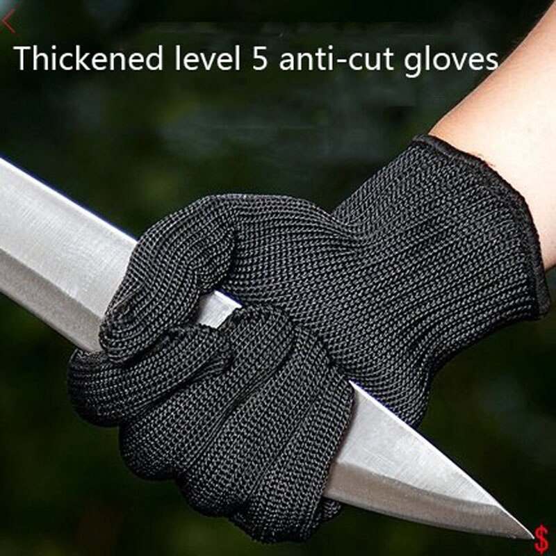 Chef's special gloves for cutting vegetables cooking anti-cutting black technology cut not broken anti-cutting with steel wire d