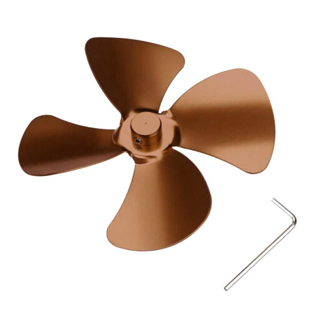 Aluminium 4 Blades Accessoires Voor Kachel Fan Haard Warmte Aangedreven Saving FAS6: bronze
