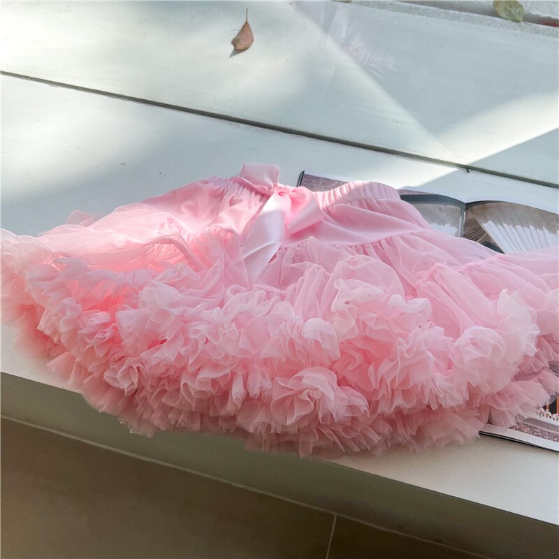 Falda por encima de la rodilla para niños y niñas, falda con cintura elástica, a la , sólida, moderna, cómoda, suave, adecuada, ligera, de verano: Rosa / 2T