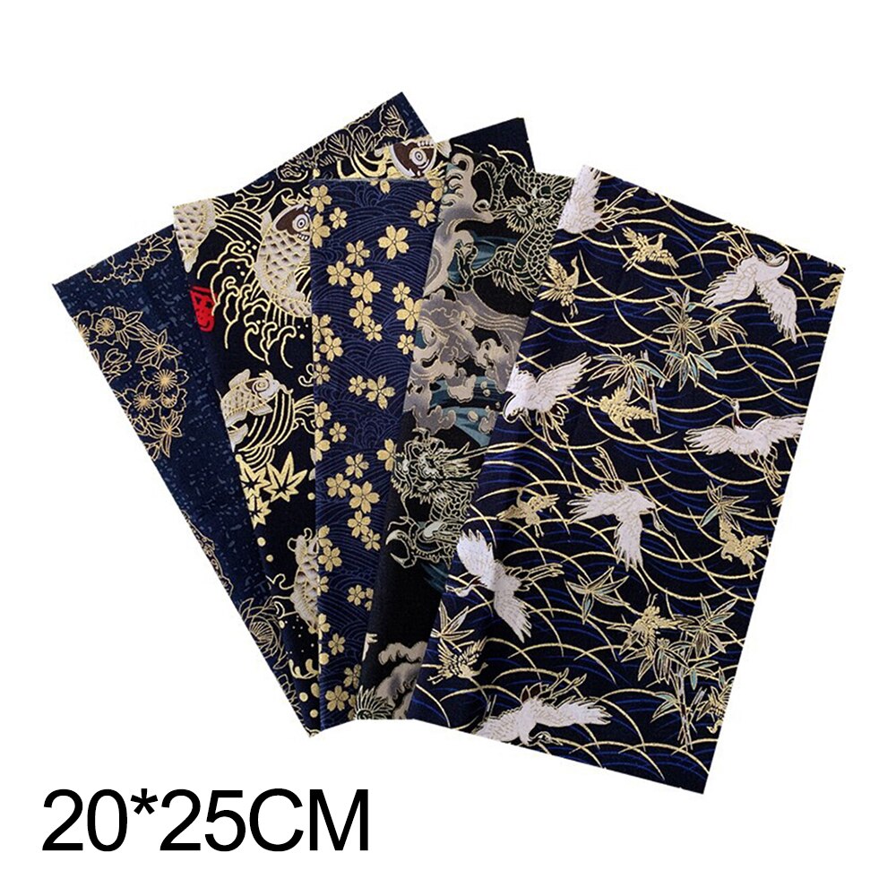 Japanischen Gedruckt Baumwolle Patchwork Tuch einstellen Bronzing NäHenne Quilten Stoffe Blumen- DIY Handgemachte Gesicht Maske Zubehör 20x25cm: 6  5Stck