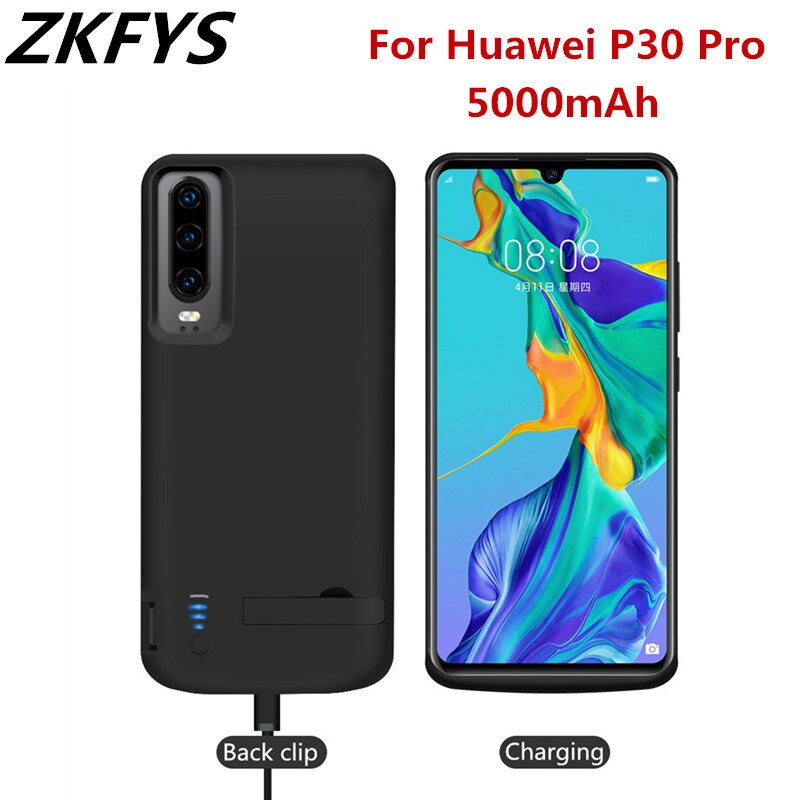 Zkfys 5000mah caso powerbank para huawei p30 pro bateria caso de backup de carregamento rápido power bank caso carregador de bateria externa capa