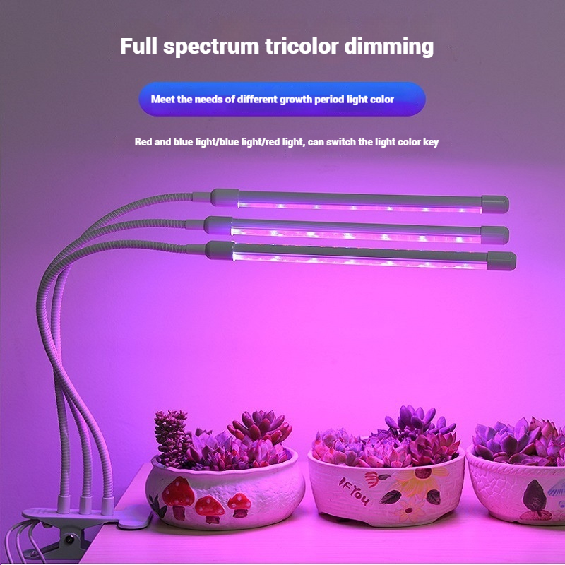 LED-Pflanzenwachstumslicht mit aufsteckbarem Pflanzenlicht, 5 V, Lichtfarbwechsel, USB, zeitgesteuertes Dimmen, volles Spektrum, wachsen Sie das Blumenhaus