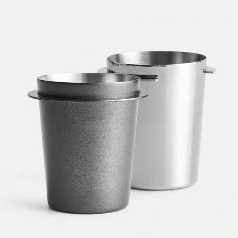 Doseringskopp av rostfritt stål kaffe snusande mugg pulvermatare för 58mm espressomaskiner portafilter kaffebutiker