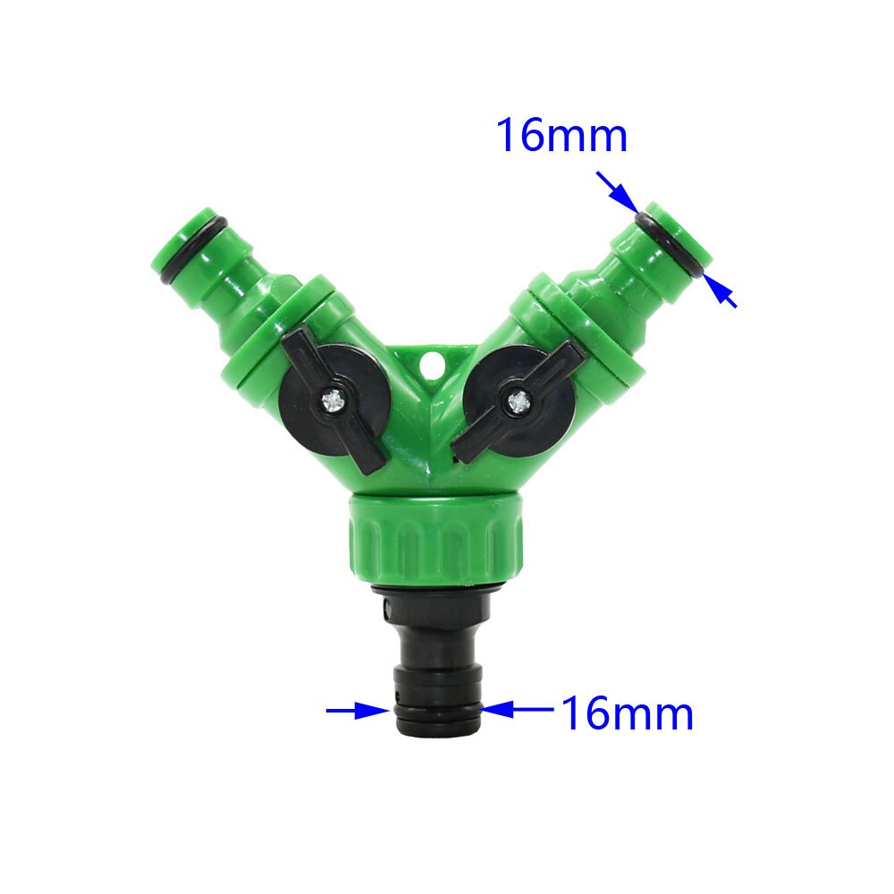 2-Way Garden Hose Tap Water Splitter 5/8" Quick Connector 1/2" 3/4" Female Water Irrigation Valve Adjustable Switch: B
