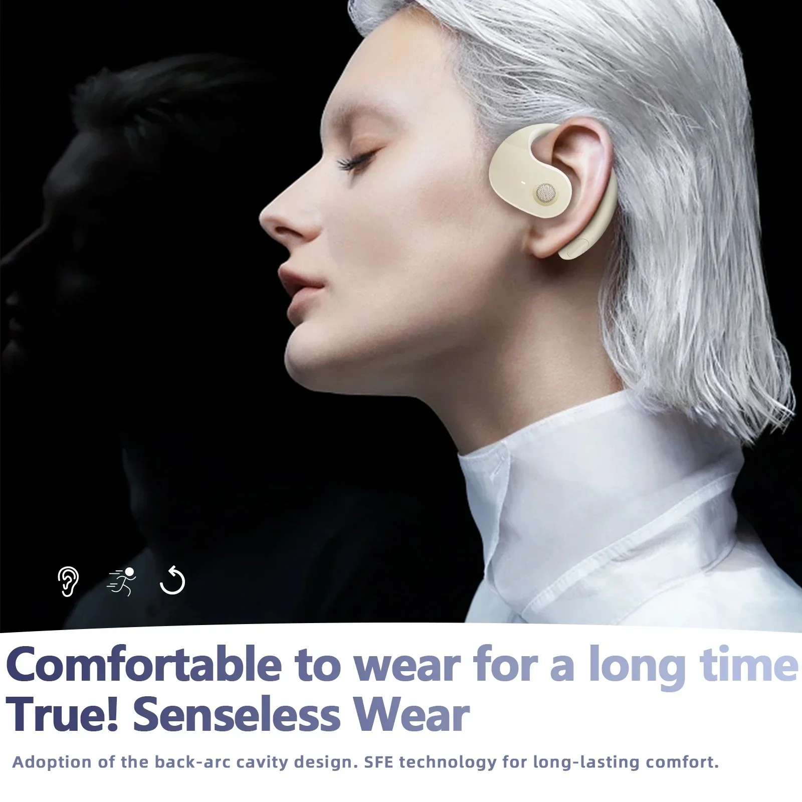 Oryginalne słuchawki BY01 OWS bezprzewodowe Bluetooth 5.3 t26 długa żywotność baterii słuchawki douszne jakość dźwięku HIFI słuchawki inteligentne połączenie HD