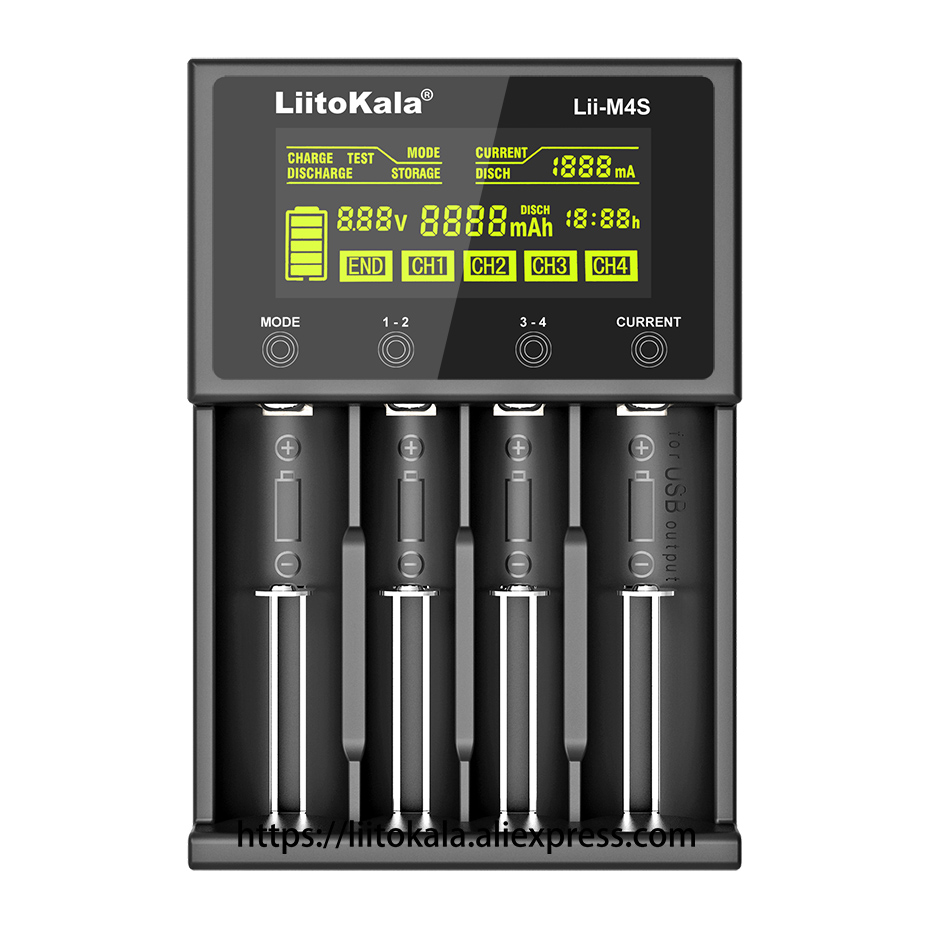LiitoKala Lii-M4S 402 M4 18650 LCD Multifunctional Battery Charger For 3.7V 26650 21700 14500 Fast charging Smart Charger