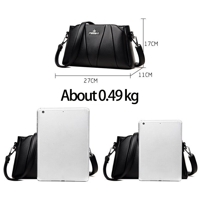 Oude Tang Grote Capaciteit Luxe Effen Kleur Schouder Messenger Tassen Voor Vrouwen Casual Crossbody Elegante Handtas