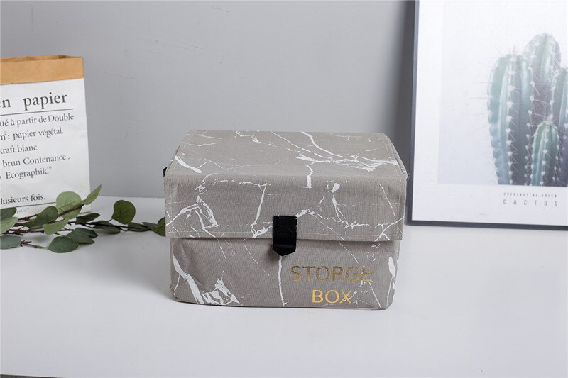Caja de almacenamiento con de mármol de 30x35x20 cm, caja organizadora para zapatos , funda negra de tela para ropa, cajas y contenedores de almacenamiento plegables: gray