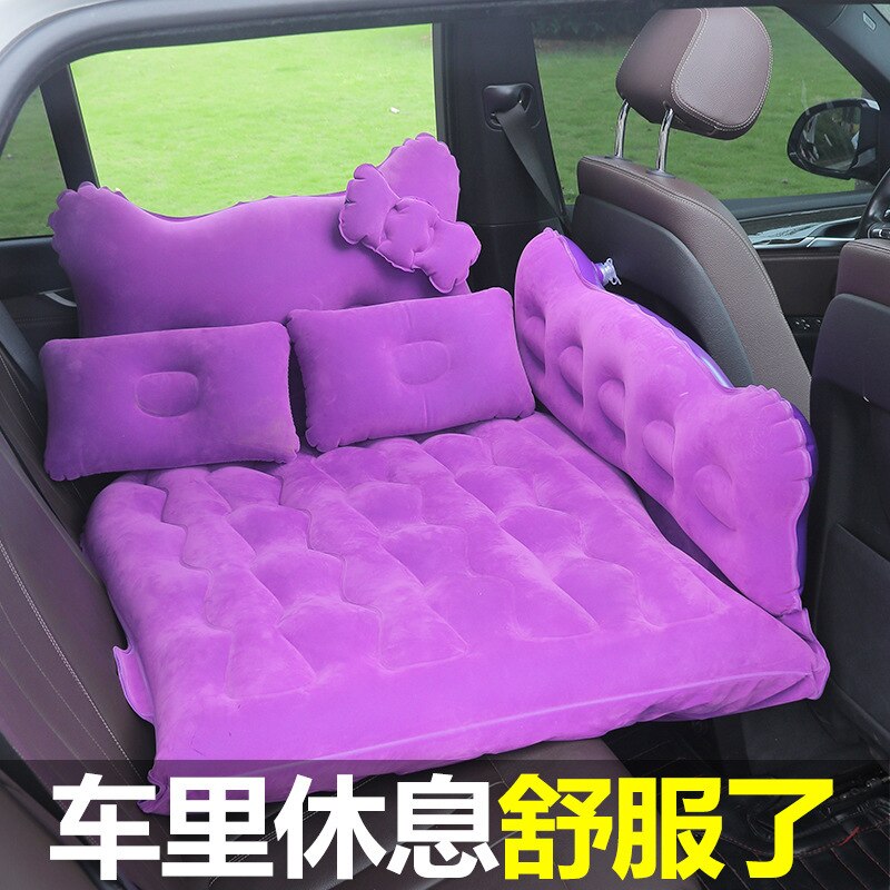 Auto Reizen Bed Cartoon Vorm Hoofd Guard Kant Blok Massaal Auto Lucht Opblaasbare Travel Matras Bed Voor Achterbank Accessoires