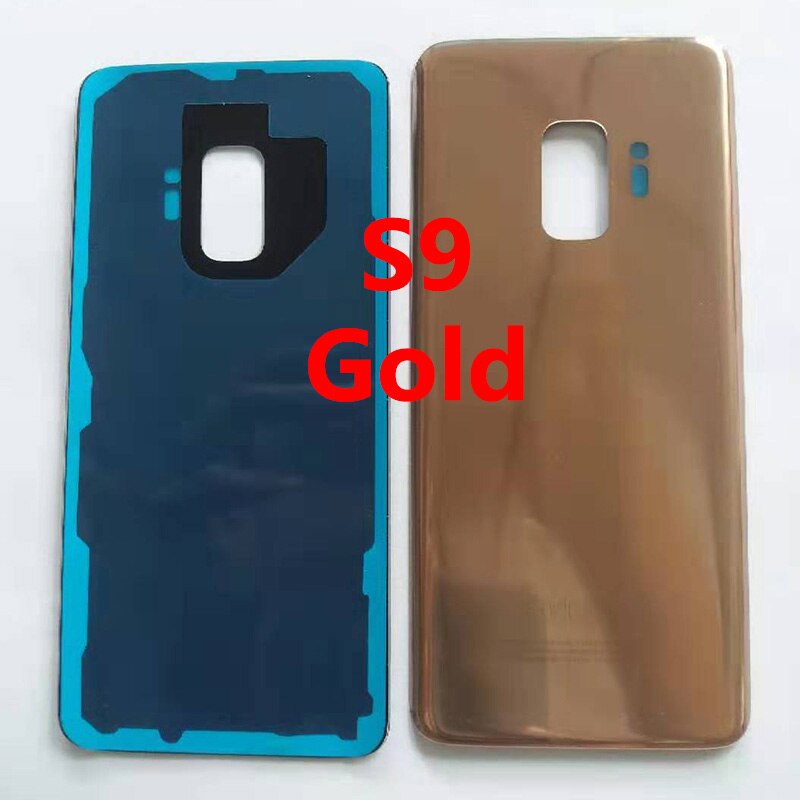 For SAMSUNG GALAXY S9 G960 G960F Battery Cover Back Glass Cover S9+ S9P S9 PLus G965 G965F Battery Cover Rear Door Housing Panel: S9 Gold