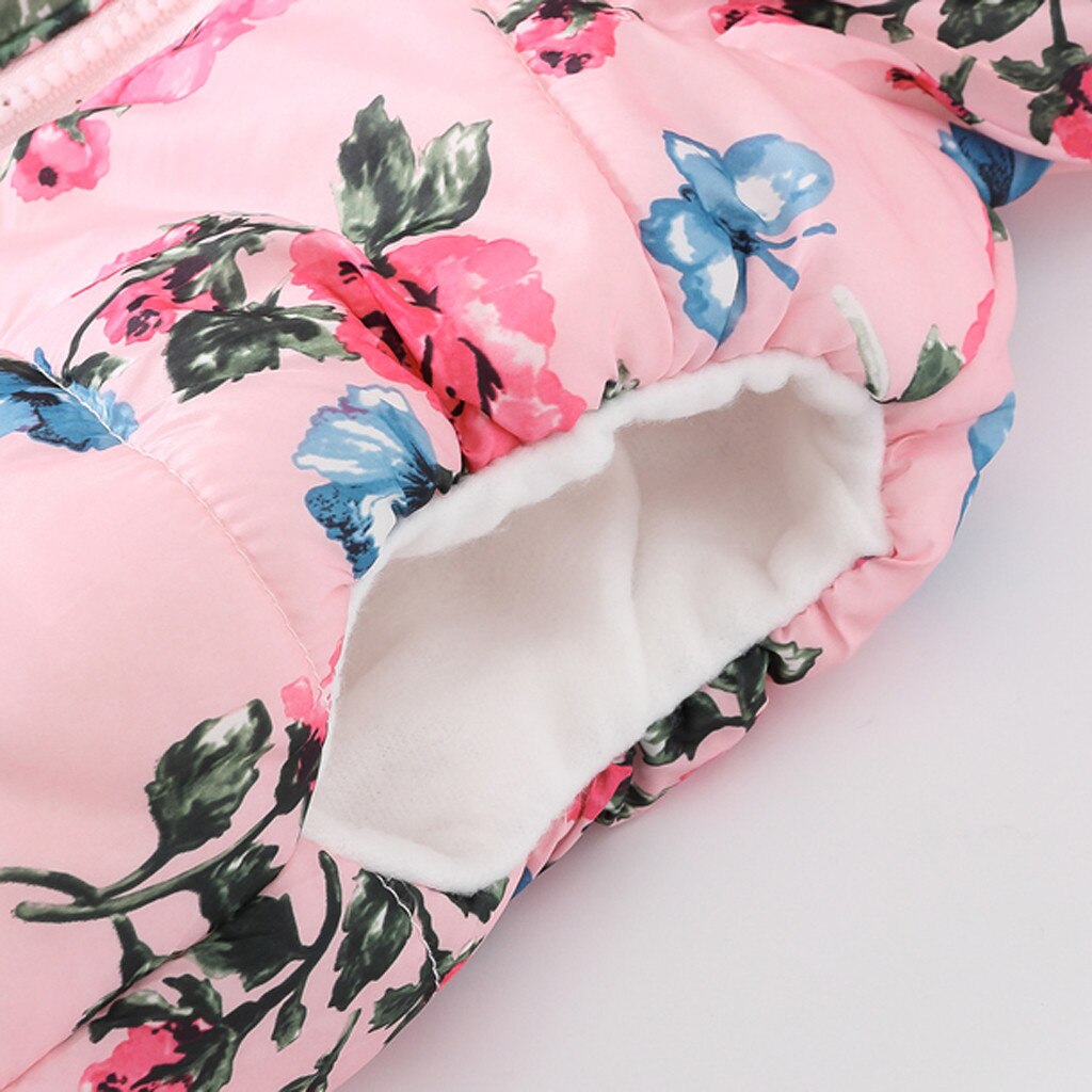 Peuter Baby Bloem Gedrukt Vest Baby Meisje Jongens Mouwloos Bloemen Bloemen Hooded Warm Vest Tops Kids Winter Warme Kleren