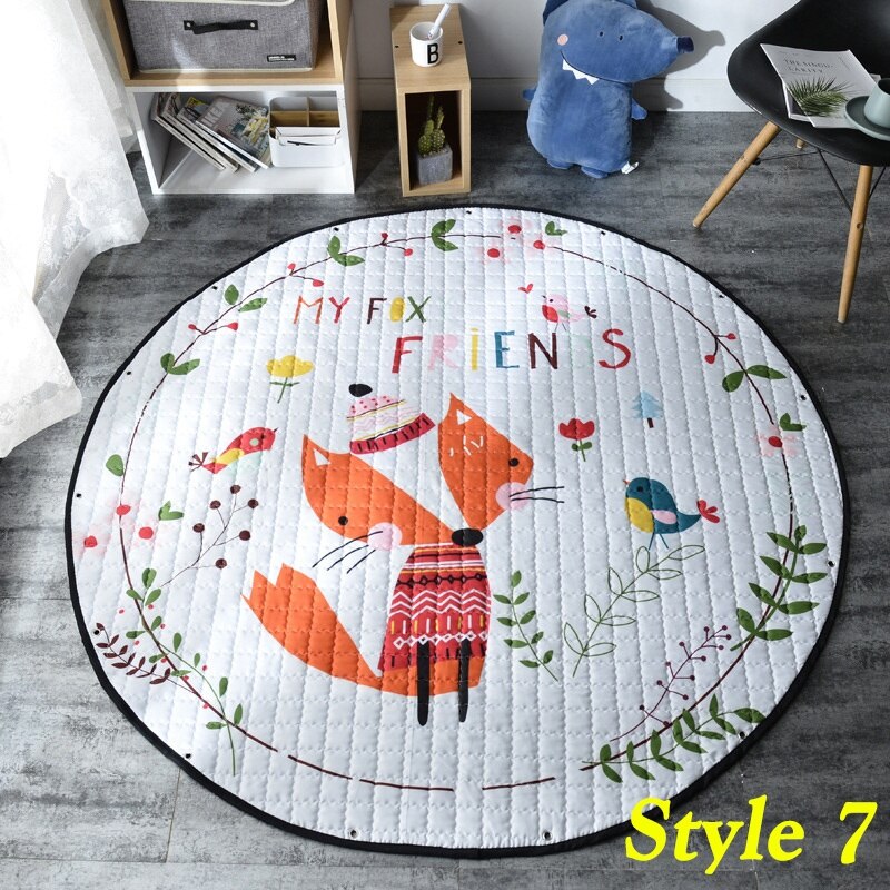 150CM Animal ours renard Lion dessin animé motif bébé jouer tapis antidérapant ramper tapis couverture enfants jouets sac de rangement accessoires Photo: style 7