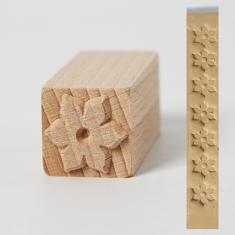 Wooden Stamps Hand Carved For Printing DIY Clay Pottery Printing Blocks Fish Bone / Squirrel / Flower / Deer Clay Tools: 14