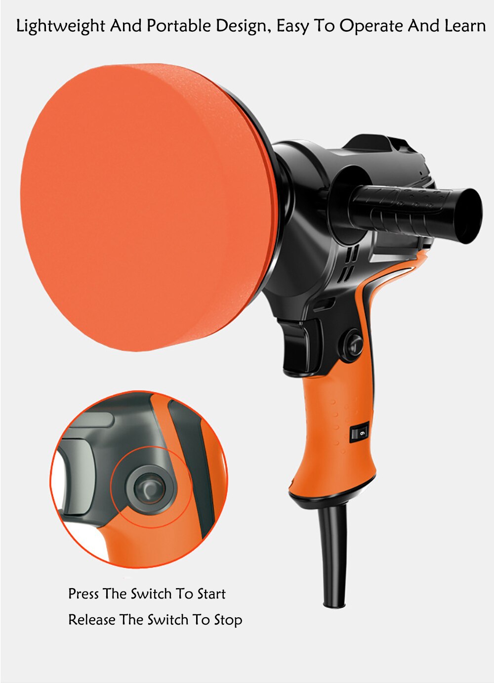 Car Polishing Machine Adjustable Car Polisher Stepless Speed Auto Polishing Machine High Efficiency Waxing Tool