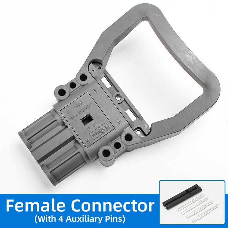 Rema Batterij Connector 80A 160A 320A 150V Heftruck Opladen Connector Industriële Stekker Voor Elektrische Voertuigen Grijs En Zwart
